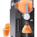 Slushie Machine No Ice Needed, Slushy Machine for Home, Frozen Drink Maker with 6 Preset Programs for Margaritas, Frappés, Milk Shake and More, LED Display, Self-Cleaning, AD03, Black
