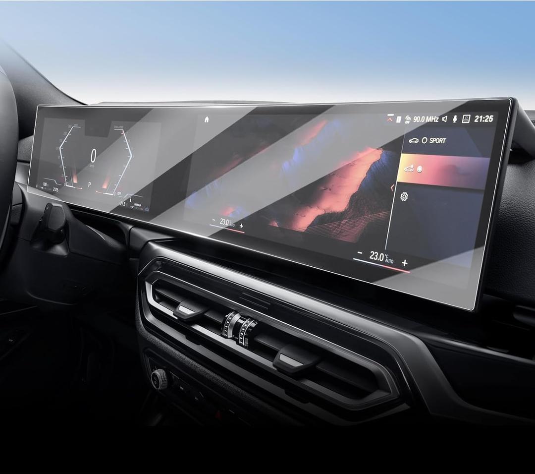 for 2023-2026 BMW 3/4/5/7 Series AIO Screen Protector14.9"Navi+12.3"DashIntegrated Tempered Glass Whole Screen for 2026 BMW M3/M4/M5 Series Interior Accessories 9H [No Glare&Fingerprint]
