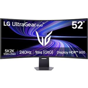 LG 52G930B-B 52-inch Ultragear evo G9 5K2K (5120x2160) Curved Gaming Computer, 240Hz, 1ms, AMD FreeSync Premium, VESA DisplayHDR 600, DP 2.1, HDMI 2.1, USB-C 90W PD, Tilt/Height/Swivel Stand, Black