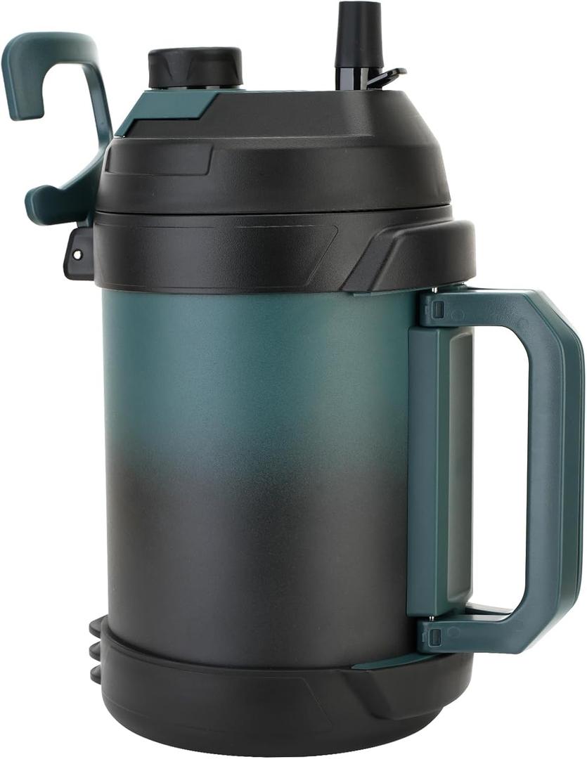 Hydraful Gallon Jug, 128oz Large Insulated Stainless Steel Sports Water Jug, Large Triple Wall Vacuum Insulation Water Bottle-Keeps Cold up to 48 Hrs-Sweat Proof,for Gym, Hiking & Camping (Samurai Cyan)