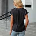 BMJL Womens Tops Dressy Casual Blouses Summer Tops Trendy V Neck Short Sleeve Shirts Business Casual Outfit (XL)