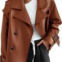 Yousify Womens Textured Faux Leather Jackets Oversized Button Down Motorcycle Clothes Casual Fall Trendy Coat Outerwear XL