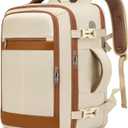 Travel Backpack for Women Airline Approved Carry On Backpack with Shoe Pouch,TSA 15.6inch Laptop Mochila Flight Approved Personal Item Bag for Weekender Overnight Bags Bookbag Travel Essentials,Beige (Large-25L)