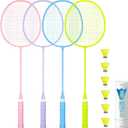 AboveGenius Badminton Rackets Set, Lightweight Badminton Set Includ 4/6 PCS Rackets, 6 Birdies, Outdoor Backyard Games, Racquets for Adults, Teens, Family Beginner