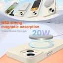 Liquid Silicone Case for iPhone 13 with Magnetic Ring Stand, Upgraded Camera Lens Protection, Mil-Grade Drop Shockproof, Soft Anti-Scratch Microfiber Lining Silicone Case (Beige)