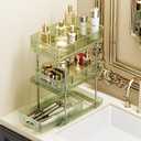 ESTHELLO 3-Tier Bathroom Counter Organizer: Vertical Storage Design for Crowded Counters, Vanity Organizer, Multi-Functional Organization, Vintage Green