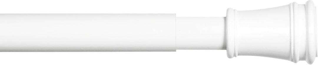Kenney - Rogers Twist & Fit No Tools Camlock Tension Curtain Rod, 28 to 48 Inches, 5/8" Diameter, White Extendable, No Drilling, Easy Install for Windows