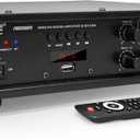 Pyle Bluetooth PA Mixing Amplifier - 500W Home Audio Rack Mount Stereo Power Amplifier, Digital LED Display, USB/AUX/Mic, Optical/Coaxial, AC-3, 70V/100V Output - PMX3500PH