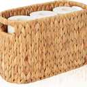 Toilet Paper Basket, Over the Toilet Storage for Tank, Slim 6.5" W  9.45" D Holds 6 Rolls, Fits Narrow Tub Gaps for Bathroom, Kitchen & Home