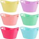 Patelai 6 Pcs Plastic Ice Buckets with Handles,7 Liter,Fresh Color