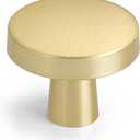 homdiy 10 Pack Gold Cabinet Knobs Round Brushed Brass Kitchen Handles Zinc Alloy Metal Hardware for Dresser Drawer Desk Cupboard
