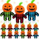 Haull 18 Pcs Valentine Heart Shaped Stuffed Animals Bears Bulk Gifts Plush Bears Bulk Mini Soft Stuffed Toys Small Cute Plush Bear 4" for Kids Adults Party Favors Home(Halloween Jack O Lantern Head)