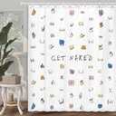 Funny Naked Shower Curtain for Bathroom, Human Body Butt Girl Woman Breast Boob Hand Set, Modern Abstract Art Minimalistic Aesthetic 70X70IN
