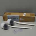 2 Pack Curved Toilet Bowl Brush Without Holder for Bathroom, Compact Toilet Brush Durable Under The Rim Household Deep Cleaning Brushes (White Toilet Brush Without Holder)