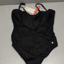 Popilush Corset Bodysuit for Women Tummy Control Shapewear Bodysuits Cowl Neck Going Out Tops Thong Body Suit Concert Outfits (Large, Black)