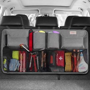 SURDOCA Hanging Trunk Organizer for SUV, [UPGRADED 7 Times] Car Organizers and Storage, Car Accessories Interior, Space Saving Expert-Grey