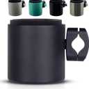 Kroozie Stealth Bike Cup Holder - The Ultimate Handlebar Accessory for Your Ride - Fits All Bikes, E-Bikes, Scooters & Keeps Your Cups Beverage Secure Flat Black