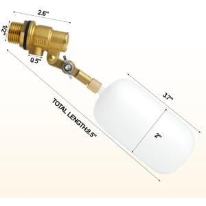 1/2 Inch Brass Water Float Valve - Pool Auto Fill Float Valve, Float Valve for Water Tank, Garden Hose Float Valve, Automatic Water Level Control for Pool, Pond, Fountain, Aquarium