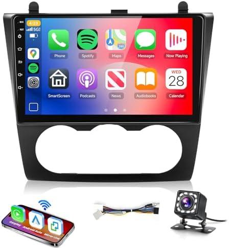 Podofo 32G Car Stereo Radio for Nissan Altima 2008 2009 2010 2011 2012 Wirless Carplay Android Auto 9 inch HD IPS Touch Screen Bluetooth GPS WiFi FM/RDS MirrorLink Backup Camera (for Manual A/C)