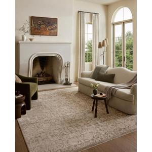 Loloi Clarisse Fog/Bone 6'-3" x 9'-6" Area Rug | CLS-06 Approx. 6x9 Blue Living room Dining room Bedroom, Traditional, Timeless, Classic, Floral, Colorful, Area Rug