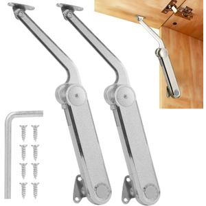 HBL' 2 Pack | Lid Support Hinges Large Lid Stay Hinge for Extra-Long Upper Cabinet & RV Cabinets, 30 - 90 Lid Stay and Under 30 Soft Close, Tension Adjustable, Heavy Duty, Max Load 88LBS