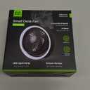 Minthouz Portable Desk Fan 180 Rotation USB Rechargeable Battery Operated Silent Hanging Hook 1800mAh 3 Speed 3 Light Mini Fan for Home Office Outdoor Black