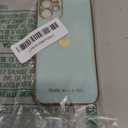 Compatible with iPhone 11 Case for Women Girls, Luxury Fashion Plating Edge & Cute Love Heart Soft TPU Shockproof Protection Phone Case for iPhone 11 6.1 Inches,Mint Green