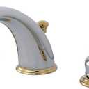 Kingston Brass KB964 Magellan Widespread Bathroom Faucet with Retail Pop-Up, Polished Chrome/Polished Brass (8-Inch Adjustable Center)