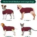 Kuoser Dog Surgery Recovery Suit, Recovery Suit for Female Male Dogs, Dog Onesie After Surgery Spay Neuter, Anti-Licking Pet Surgical Recovery Snugly Suit, Bodysuit for Abdominal Wounds Skin Disease, Large (Back:16.1-20.1'', Weight:23-48 Lb), WineRed