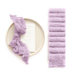 Ling's Moment Luxury Cloth Wedding Napkins - 19x19 Inch Reusable Cheesecloth Linen Napkins for Wedding Reception, Bridal Shower, Dinner Table - Washable, Durable (Set of 10), [Lilac]