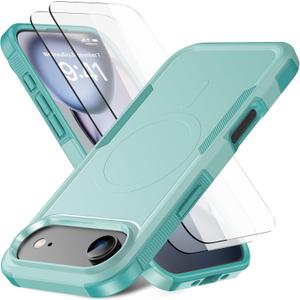 Magnetic for iPhone Air Case [Compatible with MagSafe] [Shockproof] [Heavy Duty Protection] Pocket-Friendly & Tough Non-Slip Protective Phone Cover for iPhone Air 6.5", Mint Green