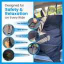 PAWPYSTUFF Backseat Extender for Dogs - Waterproof, Supports 350 lbs, Hard Bottom Dog Hammock for Cars, SUVs & Trucks | Scratch-Proof Dog Seat Cover, Non-Slip Pet Seat Protector with Safety Belt