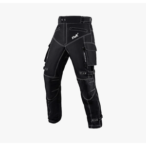HWK Dual Sport Motorcycle Pants for Men with Water Resistant Cordura Textile Fabric & Impact Protection Armor Medium