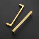 Ravinte 30 Pack Solid 5 Inch Square Cabinet Handles - Brushed Brass Drawer Pulls - Kitchen Hardware and Handles