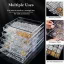 QIYUSHRY Earring Storage Box Acrylic Jewelry Storage Holder Ring Clear Plastic Transparent Jewelry Display Stand with 5 Drawers 120 Small Compartment Tray for Women Girls
