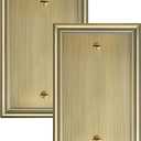 2-Pack Single Blank Wall Plates, Durable Solid Zinc Alloy Blank Outlet Covers, Decorative Antique Brass Wall Plate Cover for Unused Outlets/Switches, Corrosion Resistant