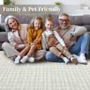 GlowSol Runner Rug 2x6 Hallway Bathroom Rugs Machine Washable Rugs Plaid Rug Low Pile Farmhouse Small Rug Non Slip Kitchen Mat Entryway Ruggable Rug for Living Room Bedroom Laundry 2'x6' Light Grey