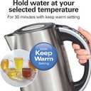 Hamilton Beach 1.7 Liter Temperature Control Electric Kettle, Water Boiler & Heater, Fast Boiling 1500 Watts, BPA Free, Cordless, Auto-Shutoff and Boil-Dry Protection, Stainless Steel (41020R)