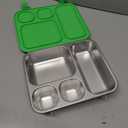 Elk and Friends Kids Stainless Steel Bento Box with Silicone Lid | Leak-proof | Toddler Lunch Container | 4 Compartments | Dishwasher Safe