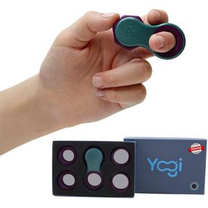 Yogi Fidget Toy, Patented Fidget Spinners for Kids, Teens and Adults, School Fidget Toys for Kids 8-12, Spinning Toys for Autism, Anxiety, ADHD Toy, Five Ring Sizes, Easy to Use Sensory - Aurora (Turquoise-purple)