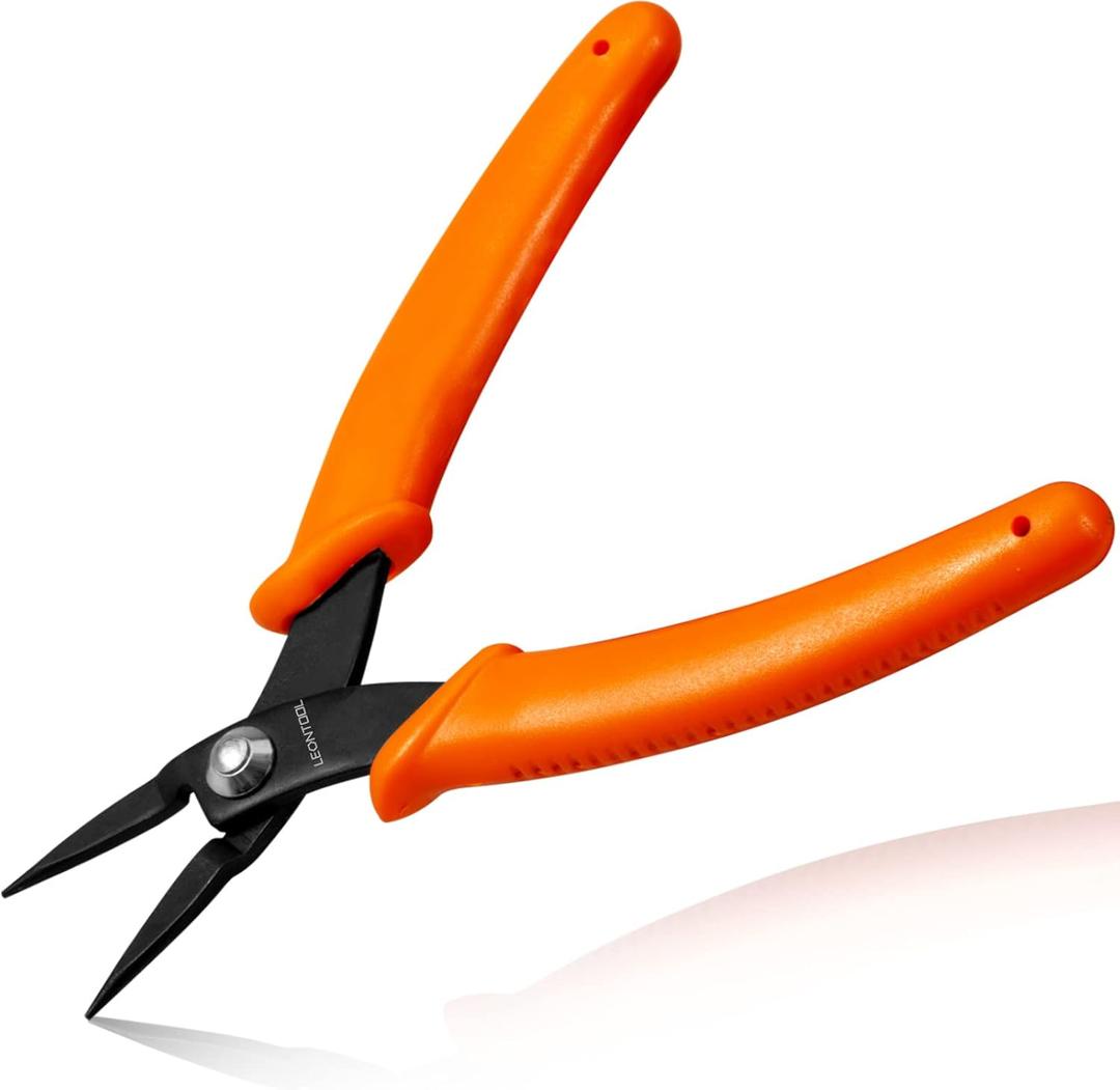 5-Inch Long Nose Pliers Specialty Pointed Nose Tweezer Nose Pliers 1mm Diameter Tip Mini Needle Nose Chain Nose Pliers Flat Smooth Jaw Precision Pliers Jewellery Making Tool