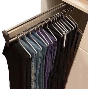 Closet Clothes Hanger Rail 32inch Pull-Out Closet Rod 80cm Wardrobe Clothing Rail,Closet Organizer Rack for Pants and Coat (800mm/31.5inch)