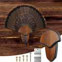 Turkey Fan Mount Kit, Wooden Turkey Tail Mount for Hunting Assemble Display, Easy to Install Hunting Accessories Kit, Hunter Gifts
