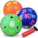 Dilabnba 3PCS Mini Soccer Balls, Soft and Safe Football Toys for Kids Toddlers, Indoor Outdoor Sport Colorful Ball Set Gifts for Girls Boys (Blue Green Orange)