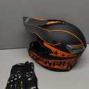 SPARK ATV & Dirt Bike Helmet for Adults - DOT Certified Motocross Helmet withQuick Release, Lightweight Off-Road Design for Motocross & Trail Riding (Matte Orange Voyager, Large)