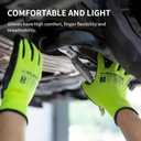 MANUSAGE Nitrile Work Gloves, 3D Comfort Stretch Fit, Powerful Grip, Touchscreen, Durable Foam Coated, Flexible, Lightweight, Machine Washable, Size-L Yellow 24 Pairs