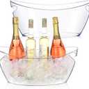 Ice Buckets for Parties, 2pcs Acrylic Champagne Beverage, Drinks Buckets Tub for Cocktail Bar, 5.5L Ice Bucket for Christmas Party(16.5 * 7.3 * 6.8inch) (Clear)