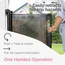Retractable Baby Gate Perma Child Safety 41" Tall x 71 Wide, Mesh, for Stairs, Doorways, Dogs, Pets, Indoor, Outdoor, One-Handed Operation, Locking, Easy Install, Hardware Mount, Black
