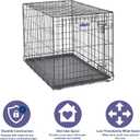 MidWest Homes for Pets 36-Inch iCrate for Medium-Large Breeds, 41-70 lbs, Single Door Folding Dog Crate with Divider Panel, Leak-Proof Tray & Secure Latches, Portable, Durable & Easy to Assemble