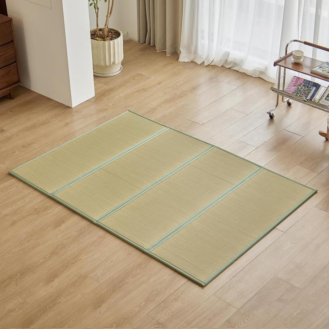 Natural Rush Grass Floor Tatami Mat,Full, 79" x 55" x 0.5"